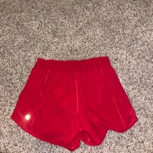 lululemon red 4” shorts